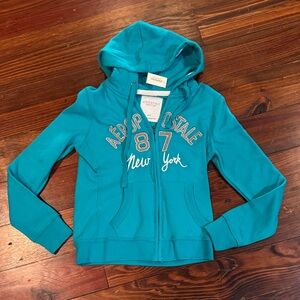 Aeropostale Teal Zip-Up Hoodie NWT